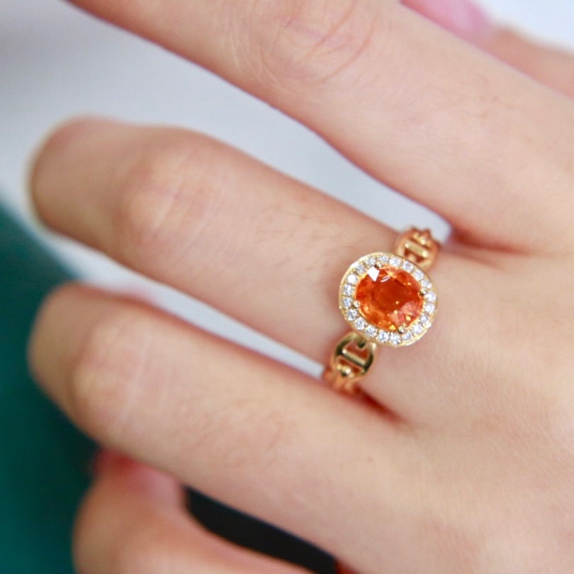 14K GOLD 2.06 CTW NATURAL PARTSCHINITE & DIAMOND RING - 5