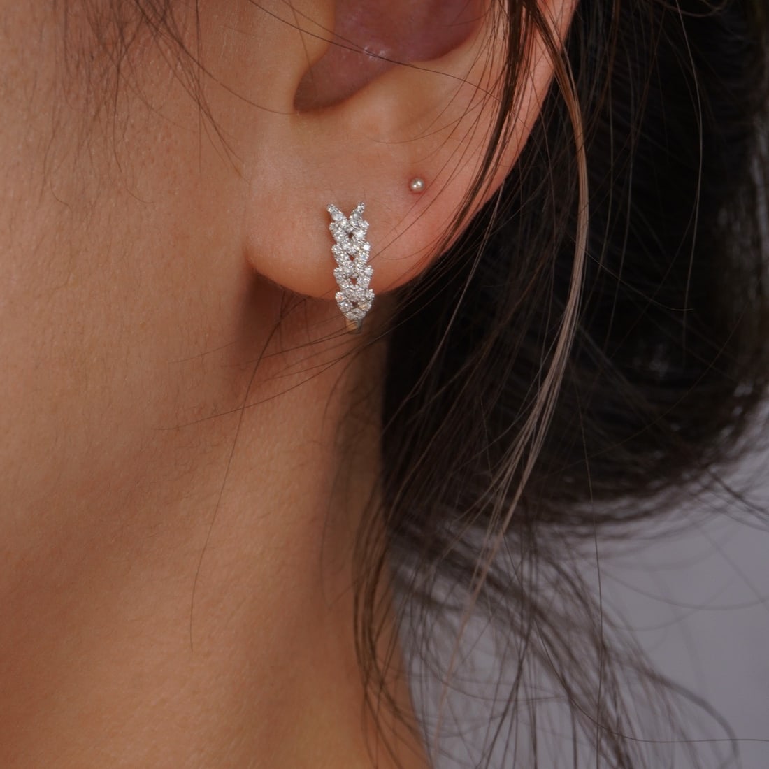 14K GOLD 0.28 CT NATURAL H DIAMOND EARRINGS - 7