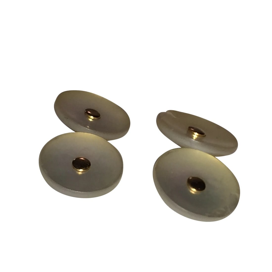 14 kt Gold Mother of Pearl Shell Cufflinks - 4