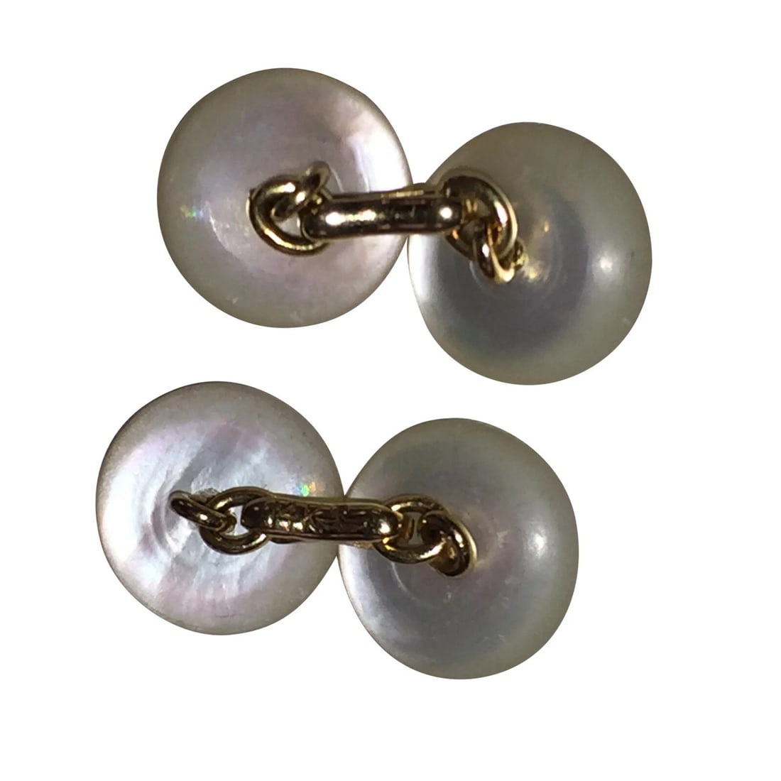14 kt Gold Mother of Pearl Shell Cufflinks - 5