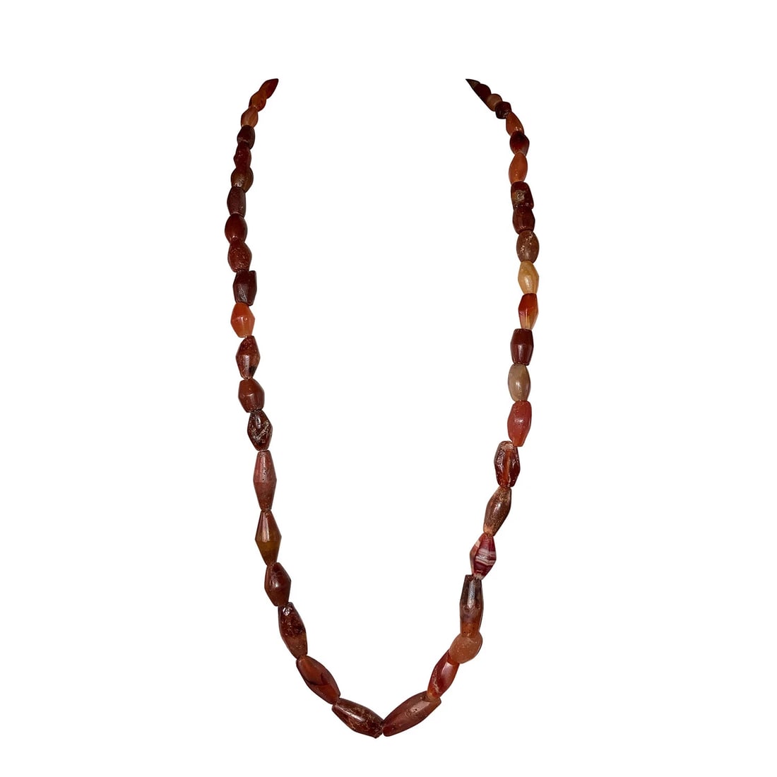Carnelian Hand Cut Bead Necklace from Mali Africa - 2