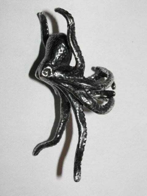 Hand Made Vintage Sterling Silver Octopus Cocktail Ring One of a Kind - 6