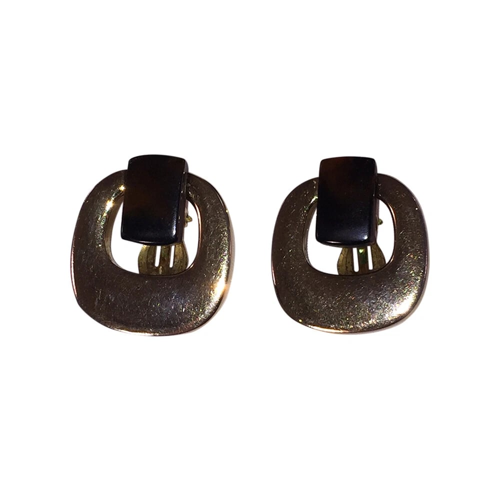 Lanvin Paris Oblong Simulated Tortoise Bakelite Earrings - 5