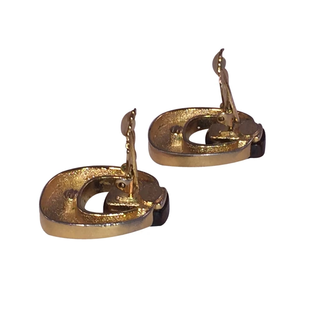 Lanvin Paris Oblong Simulated Tortoise Bakelite Earrings - 6