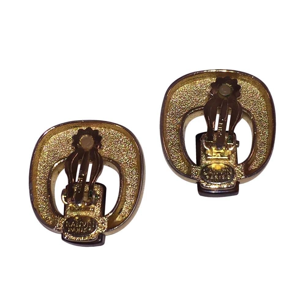 Lanvin Paris Oblong Simulated Tortoise Bakelite Earrings - 7