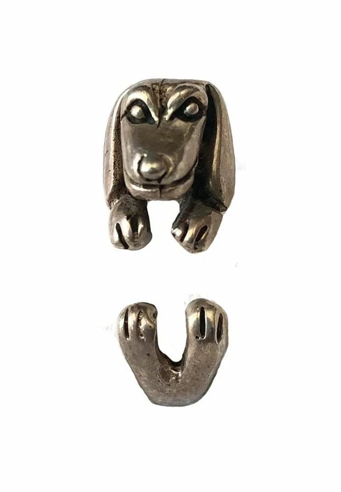 Pre Owned Mexican Sterling Silver Dog Wrap Ring - 2