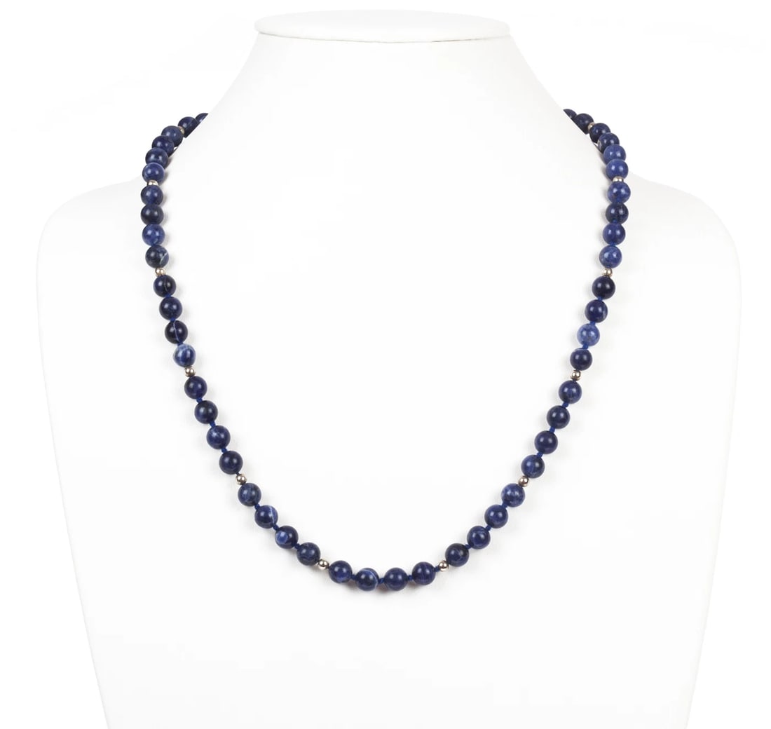 Sodalite and 14 kt Gold Filled Bead Necklace - 2