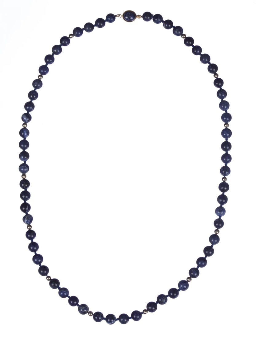 Sodalite and 14 kt Gold Filled Bead Necklace - 3
