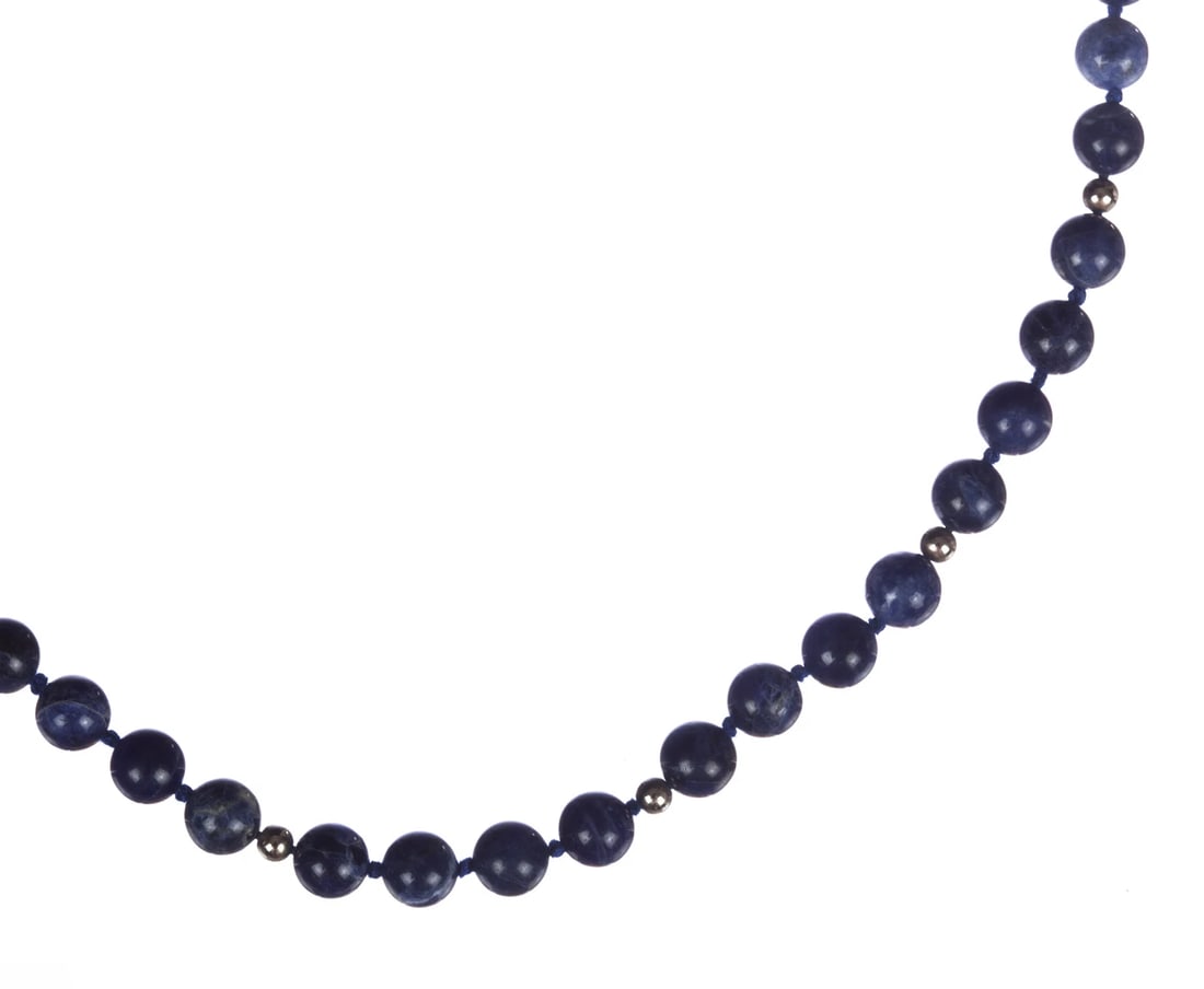 Sodalite and 14 kt Gold Filled Bead Necklace - 4