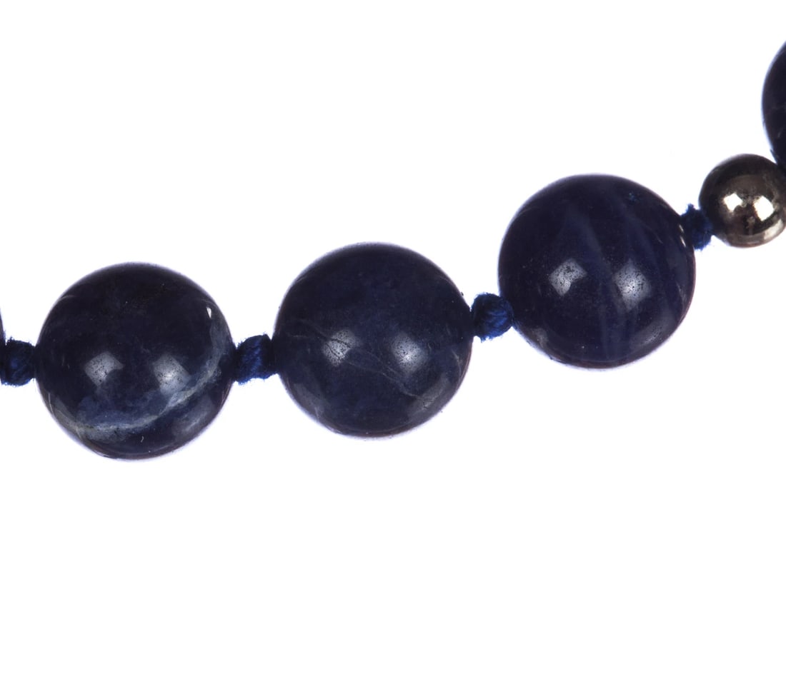 Sodalite and 14 kt Gold Filled Bead Necklace - 7