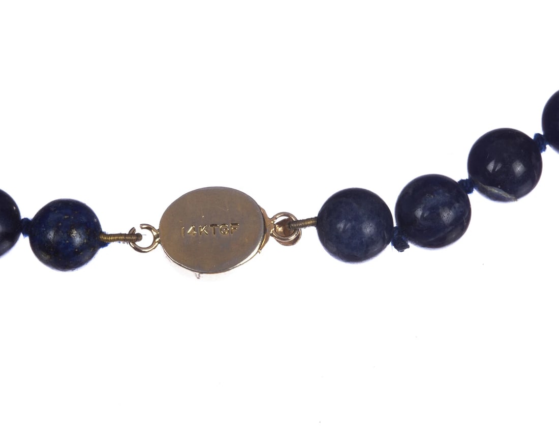 Sodalite and 14 kt Gold Filled Bead Necklace - 8