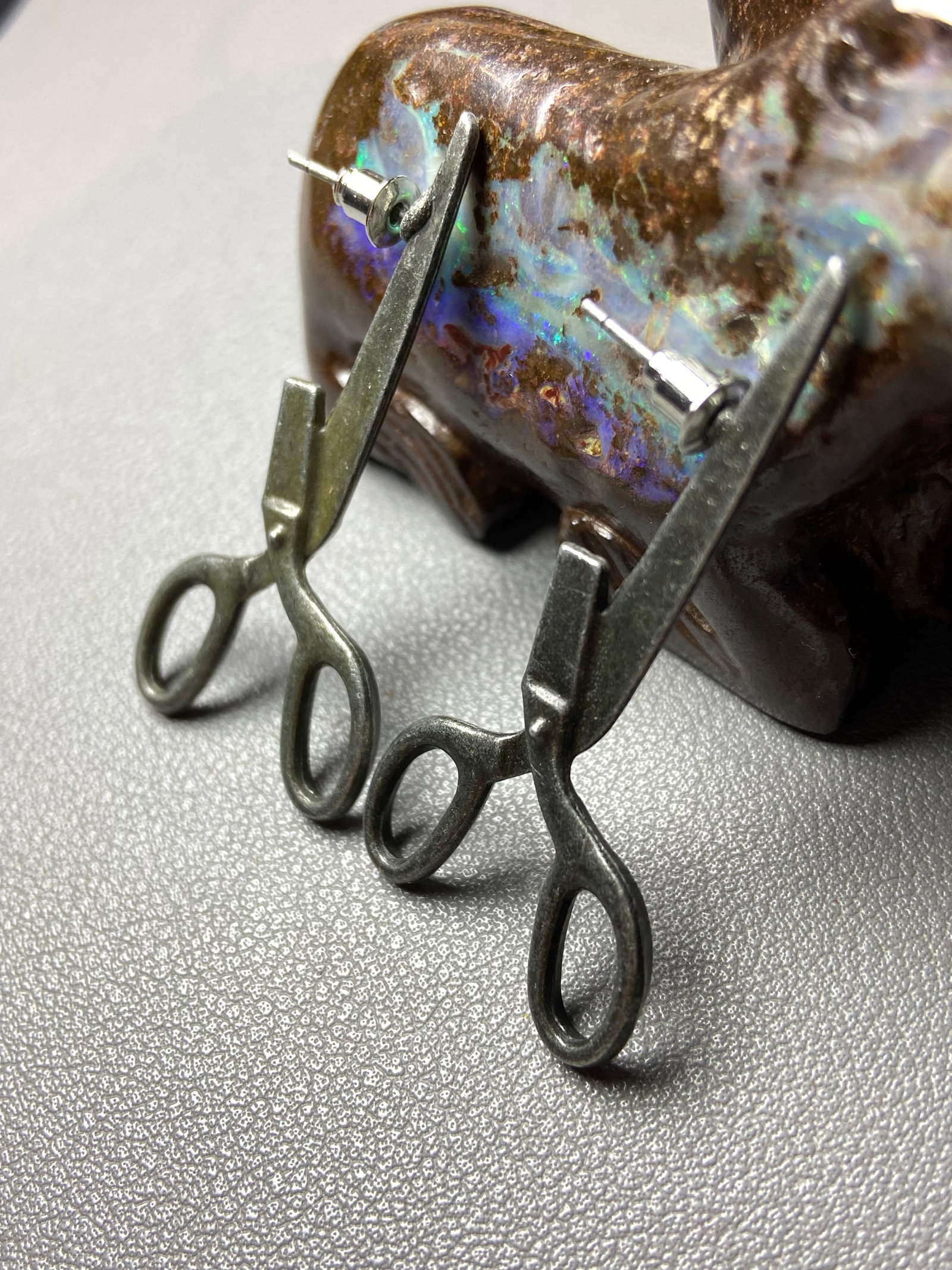 Gothic style punk retro scissors earrings - 3