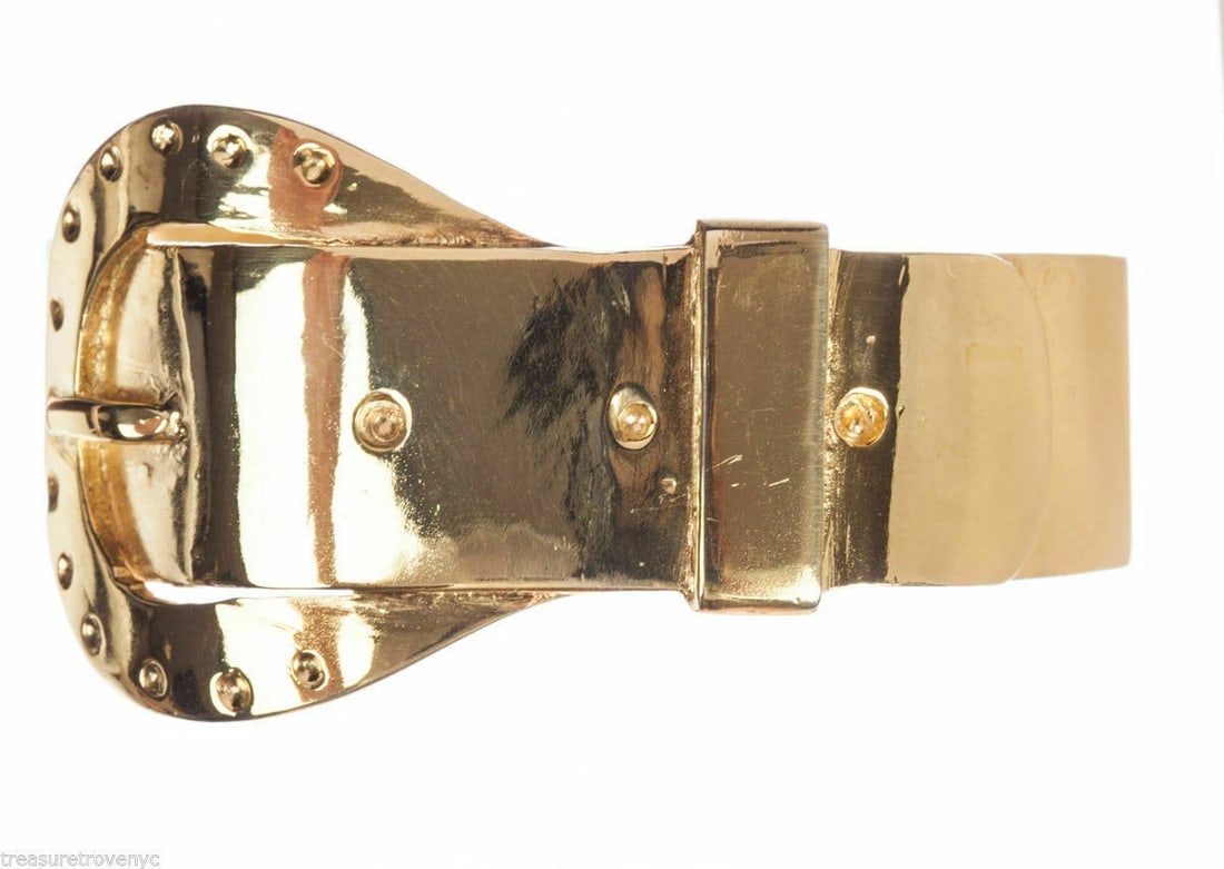 18 kt Gold Vermeil Sterling Silver Buckle Cuff Bracelet Unisex Alberto Juan - 2