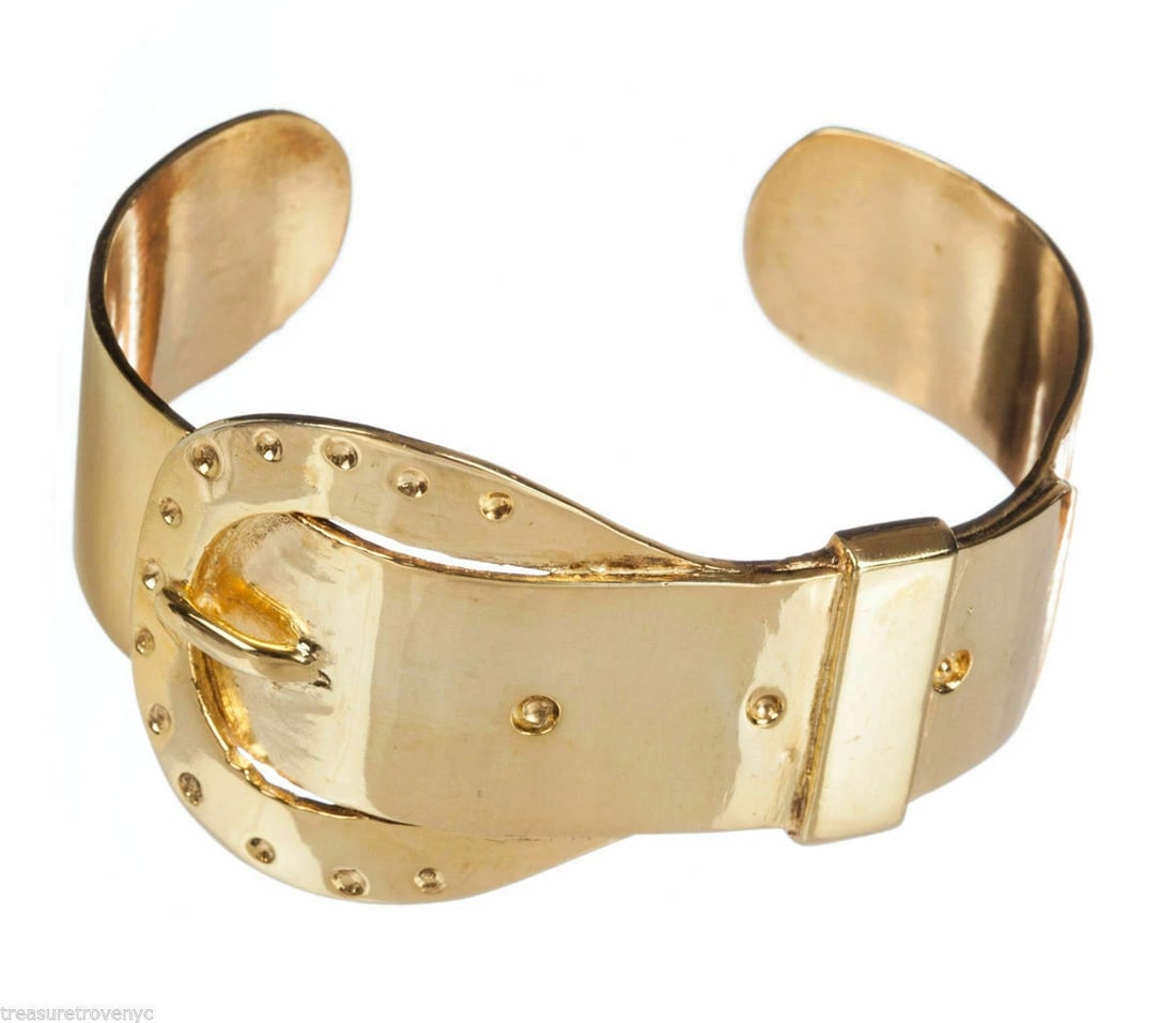 18 kt Gold Vermeil Sterling Silver Buckle Cuff Bracelet Unisex Alberto Juan - 3