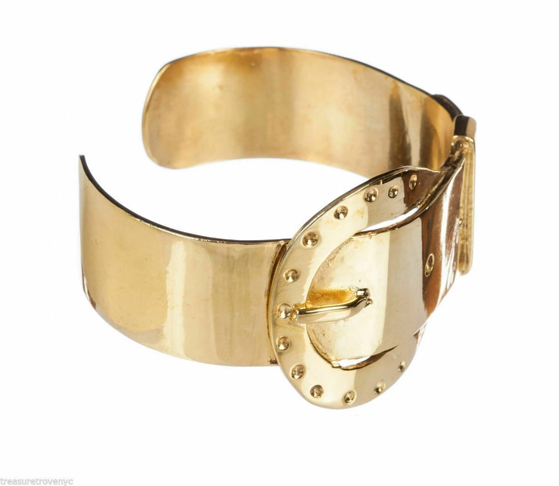 18 kt Gold Vermeil Sterling Silver Buckle Cuff Bracelet Unisex Alberto Juan - 4