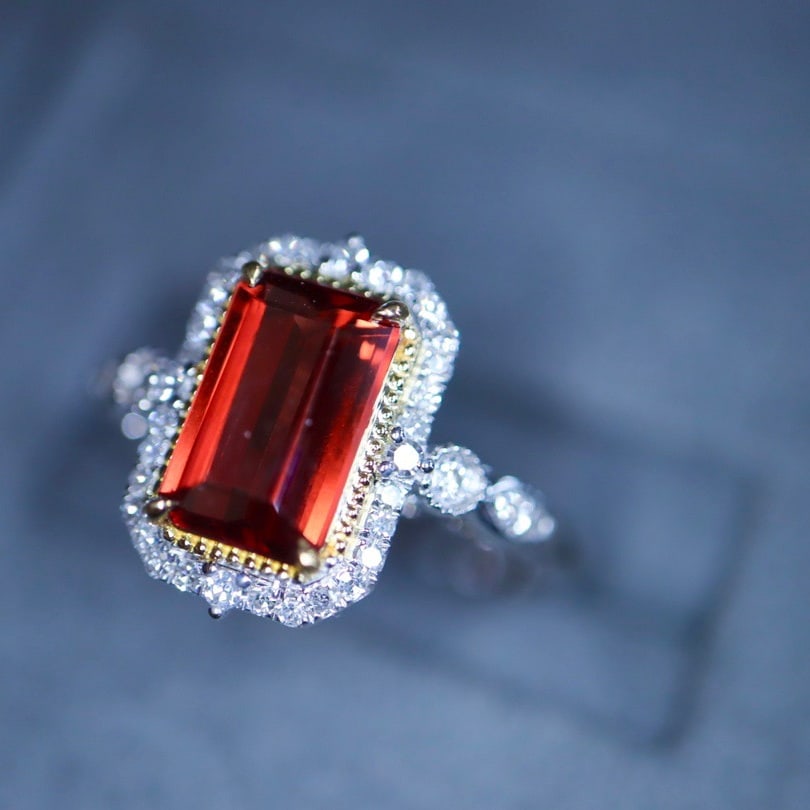 14K GOLD 1.77 CTW NATURAL SPINEL & DIAMOND RING - 6