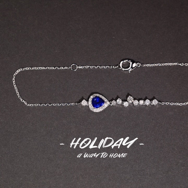 14K GOLD 1.29 CTW NATURAL SAPPHIRE & DIAMOND BRACELET - 3