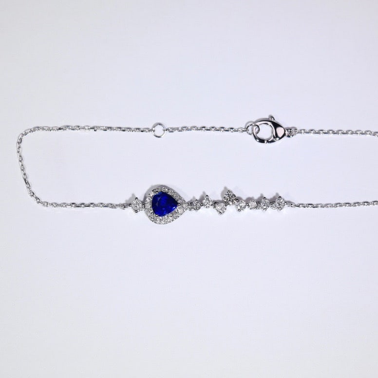 14K GOLD 1.29 CTW NATURAL SAPPHIRE & DIAMOND BRACELET - 6