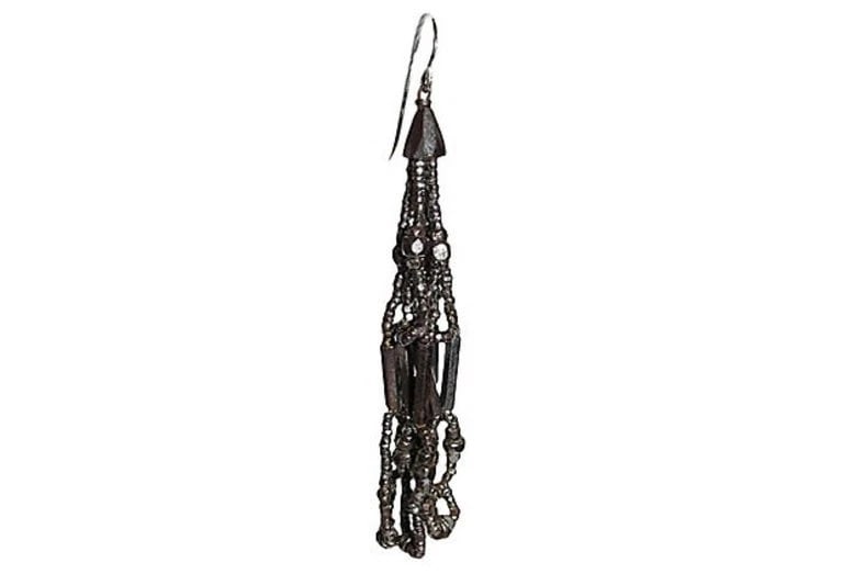 Victorian Cut Steel Bead Drop Earrings - 3