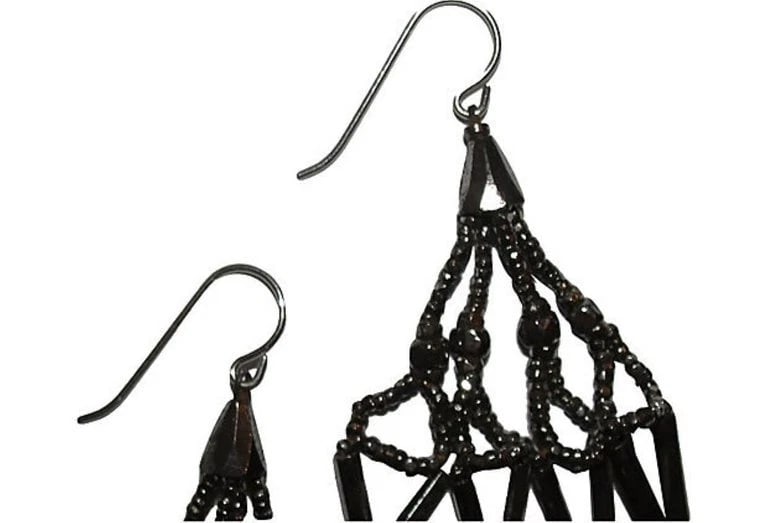 Victorian Cut Steel Bead Drop Earrings - 5