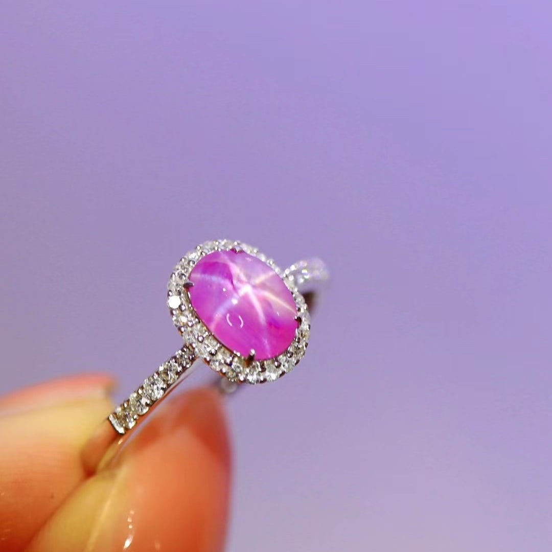 14K GOLD 1.58 CTW NATURAL STAR RUBY & DIAMOND RING - 7
