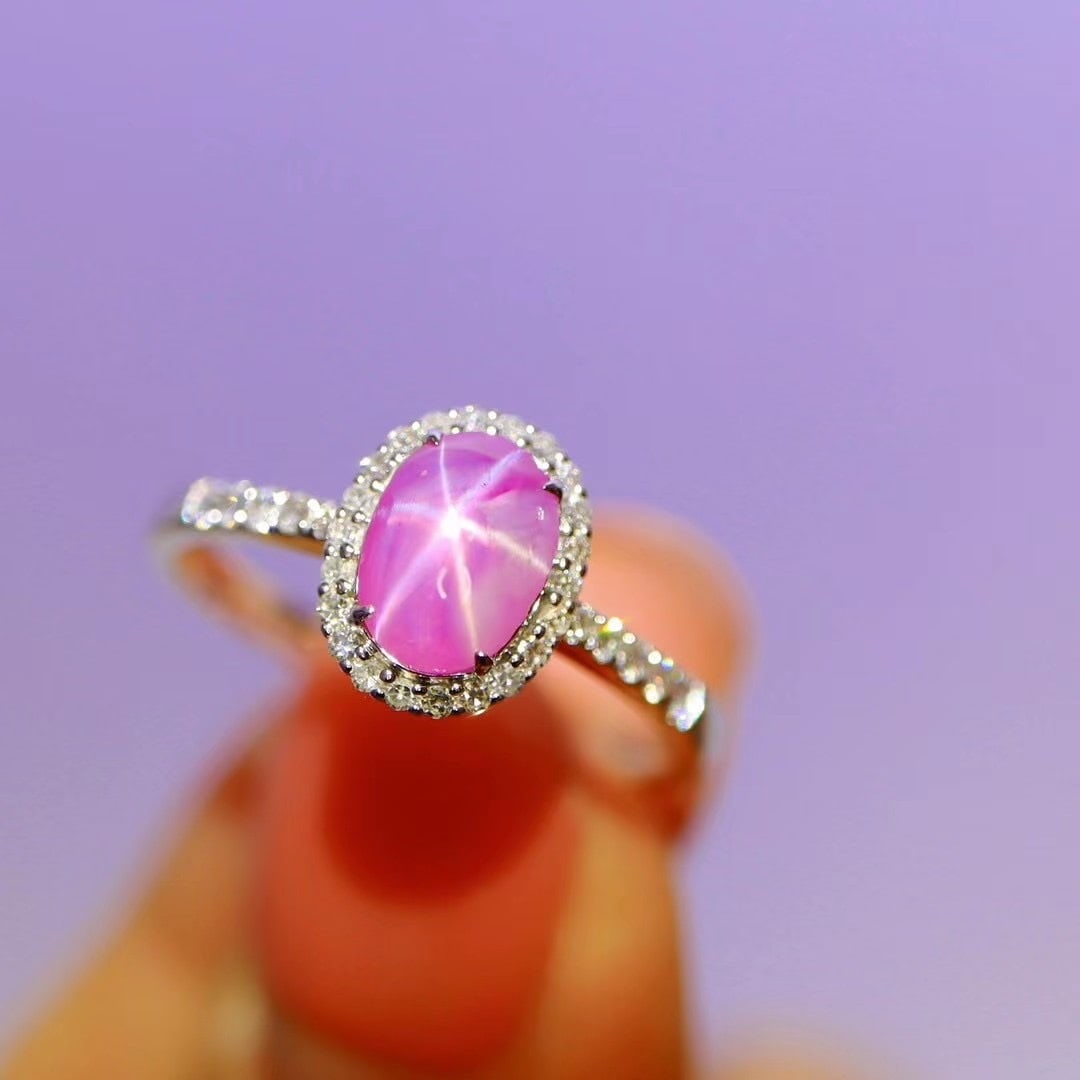 14K GOLD 1.58 CTW NATURAL STAR RUBY & DIAMOND RING - 8