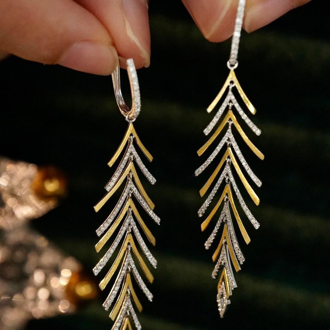 14K GOLD 0.78 CT NATURAL H DIAMOND EARRINGS - 3