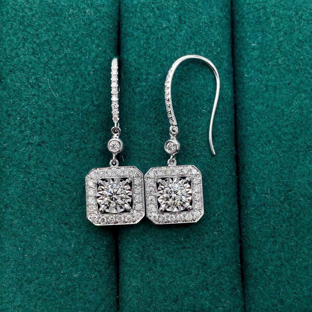 14K GOLD 0.72 CTW NATURAL H DIAMOND EARRINGS - 3