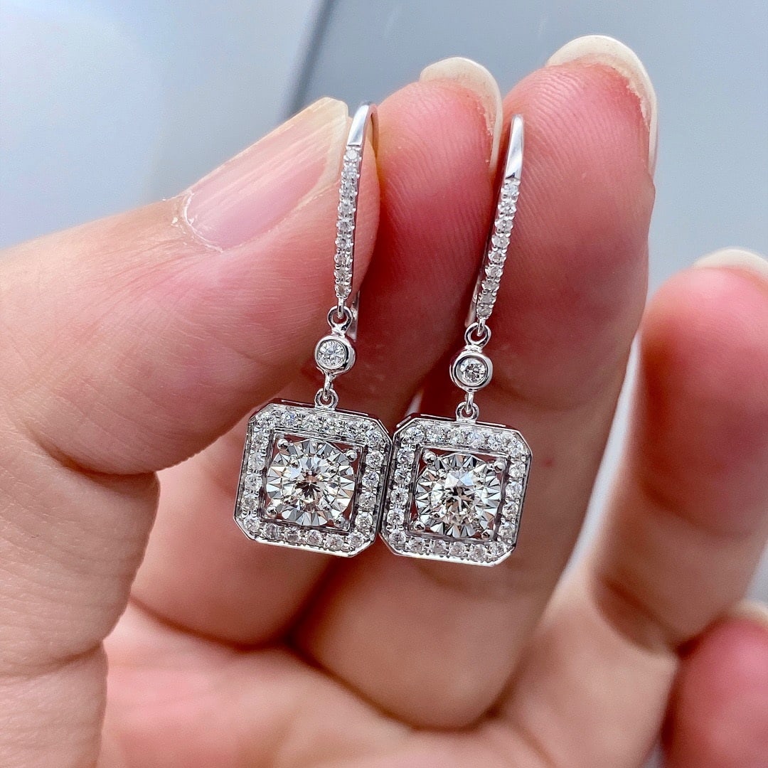 14K GOLD 0.72 CTW NATURAL H DIAMOND EARRINGS - 4