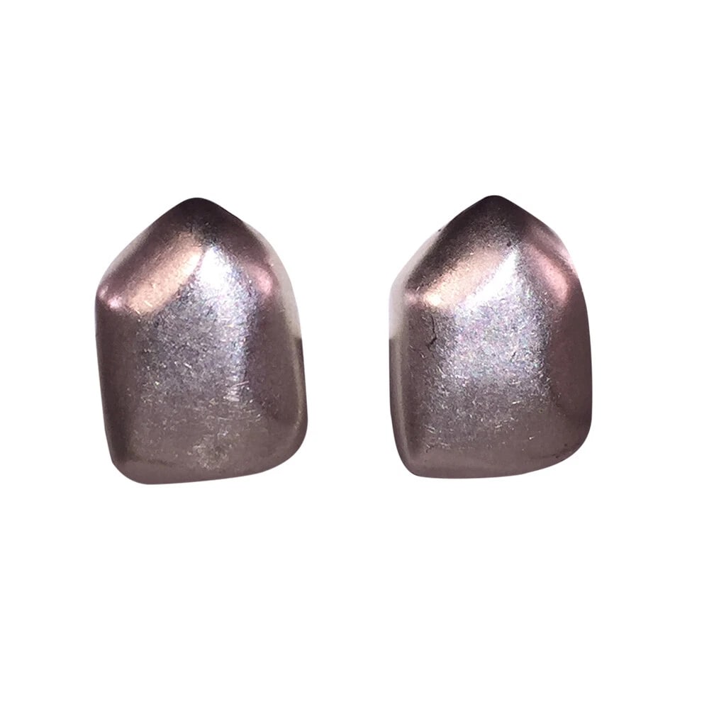 Yves Saint Laurent Silver tone Faceted Nugget Earrings - 2