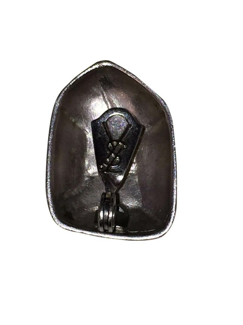 Yves Saint Laurent Silver tone Faceted Nugget Earrings - 9
