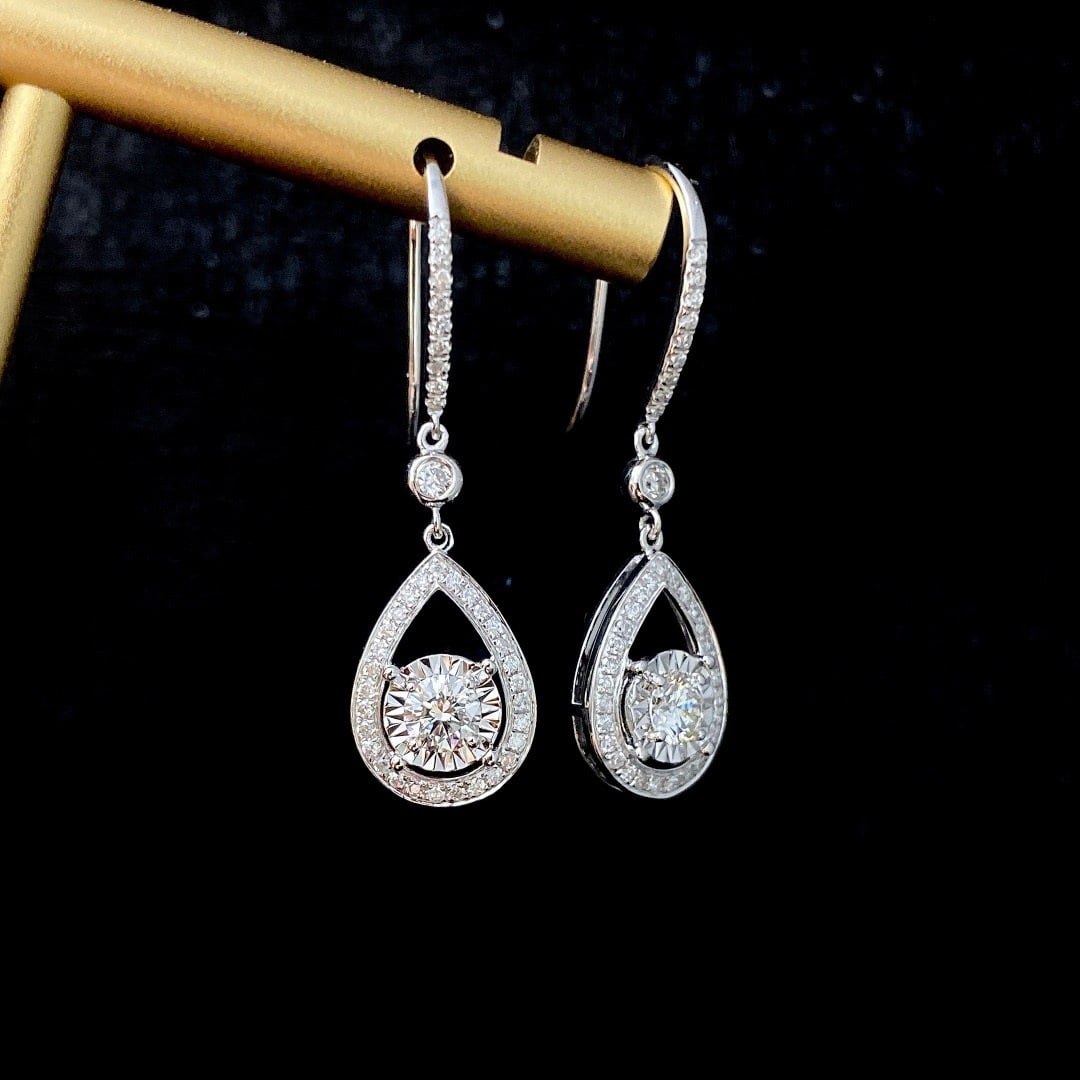 14K GOLD 0.64 CTW NATURAL H DIAMOND EARRINGS - 5