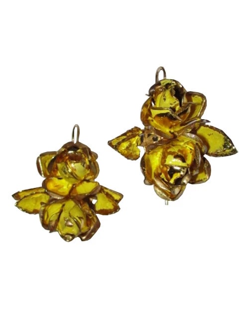 Alberto Juan Yellow Enamel Flower Dangle Earrings - 3