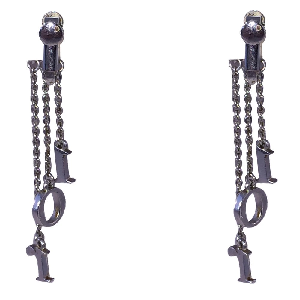 Christian Dior Monogram Dangle Signature Rhinestone Earrings - 5