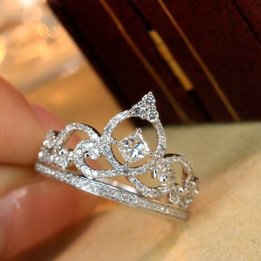 14K GOLD 0.55 CTW NATURAL H DIAMOND RING - 3