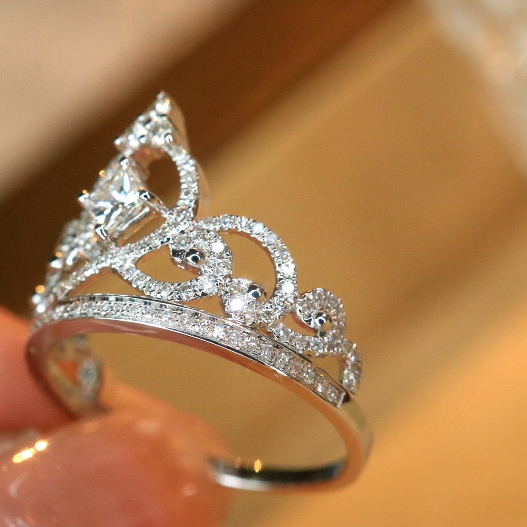 14K GOLD 0.55 CTW NATURAL H DIAMOND RING - 6