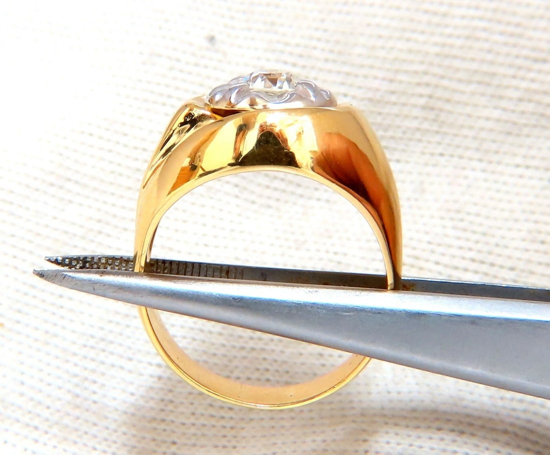 GIA Certified .53ct natural diamonds mens ring 14 Karat** - 4