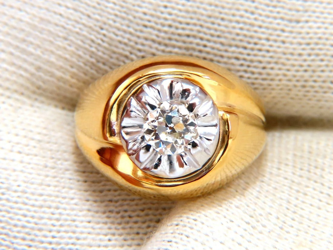 GIA Certified .53ct natural diamonds mens ring 14 Karat** - 5