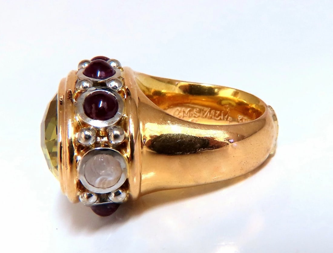 25ct Natural Lemon Quartz Vintage Ring 19 Karat Vintage 52 Gram** - 7