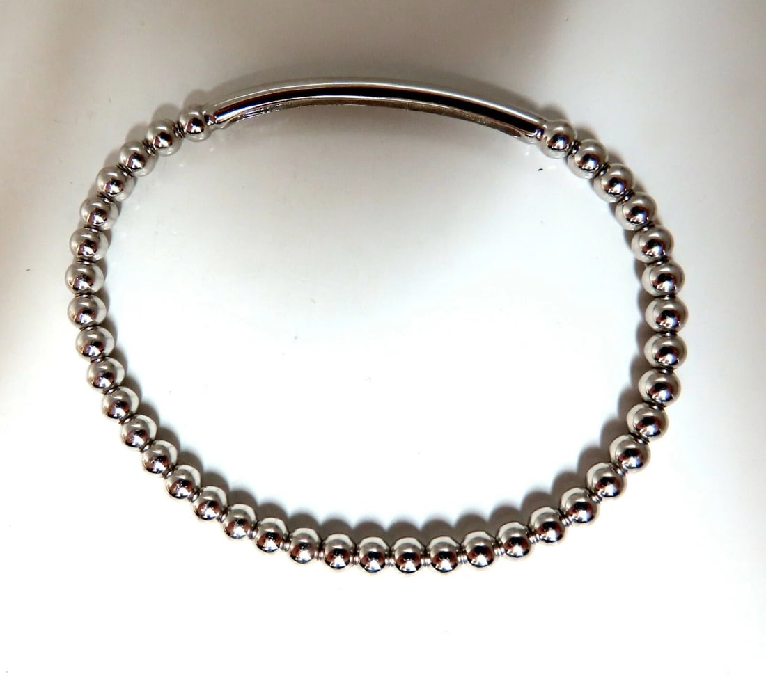 .24ct natural round Accordion Expandable Bead Link Slip On Bracelet 14 Karat** - 3