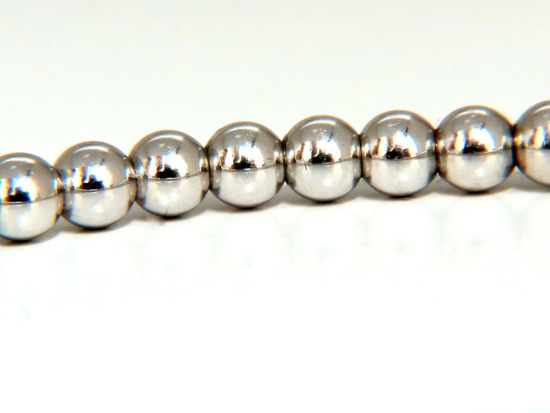 .24ct natural round Accordion Expandable Bead Link Slip On Bracelet 14 Karat** - 7