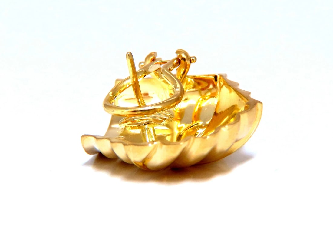 18kt Gold Clip earrings Shell Classic** - 4