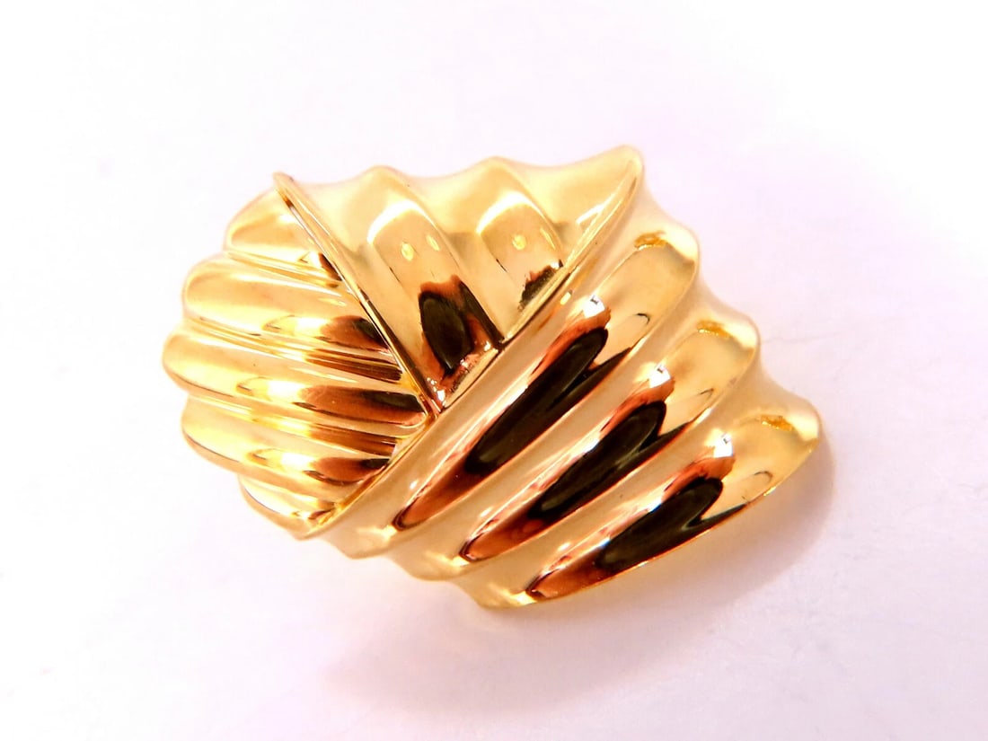 18kt Gold Clip earrings Shell Classic** - 8