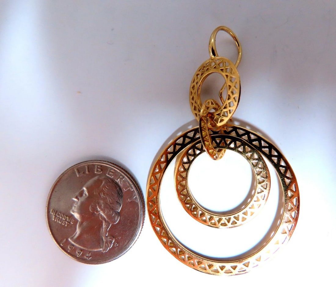 Circular Rolling Rings Dangle Earrings 18kt gold** - 3
