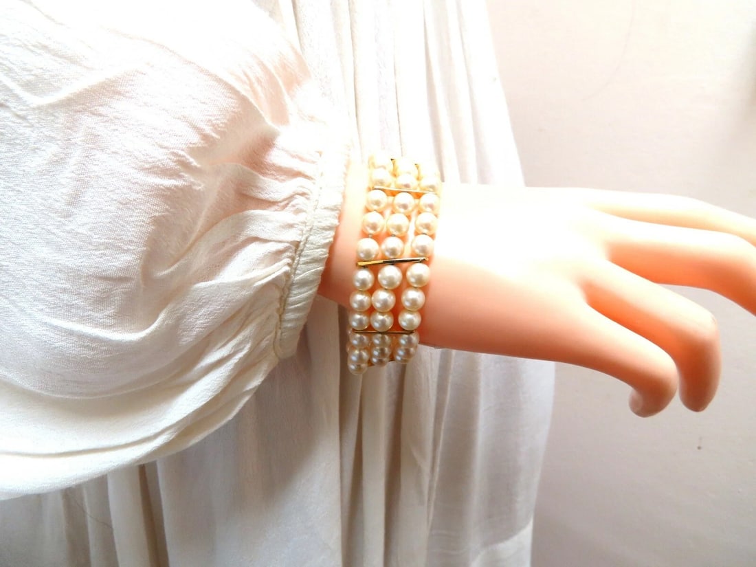 6.5mm Akoya pearls pearls bead bracelet 14kt** - 7