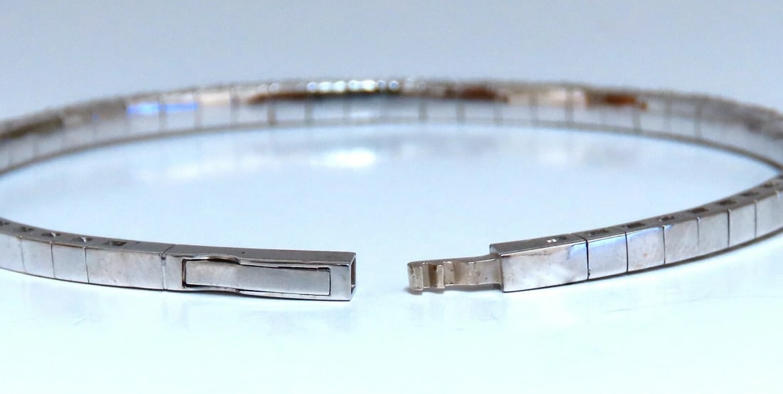 2.90ct Natural Round Diamonds Flexible Tennis Bangle Bracelet 14 Karat** - 7