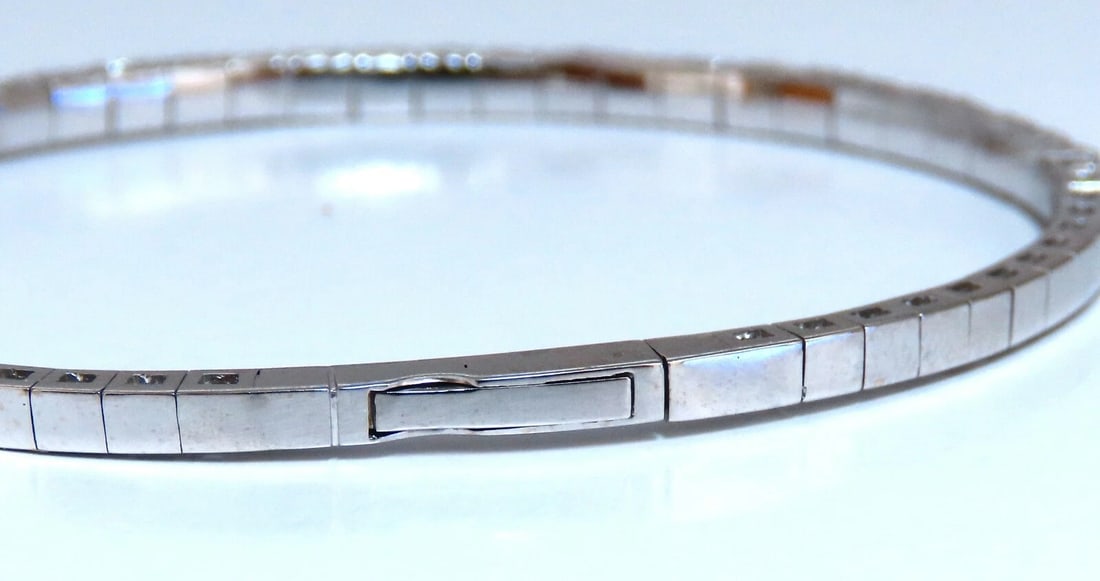 2.90ct Natural Round Diamonds Flexible Tennis Bangle Bracelet 14 Karat** - 8