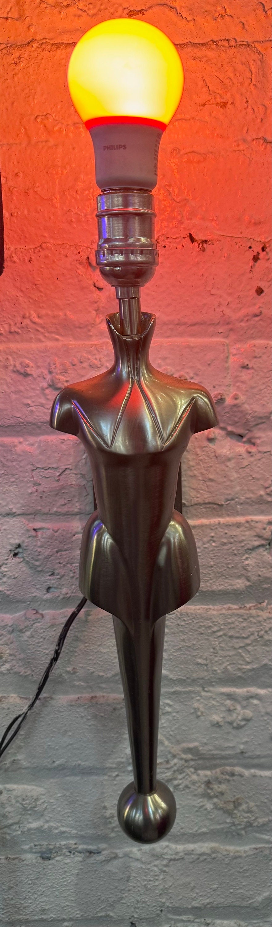 Vintage Mid Century Metal Gentleman's Clothier Mannequin Torso Wall Sconced - Pair - 2