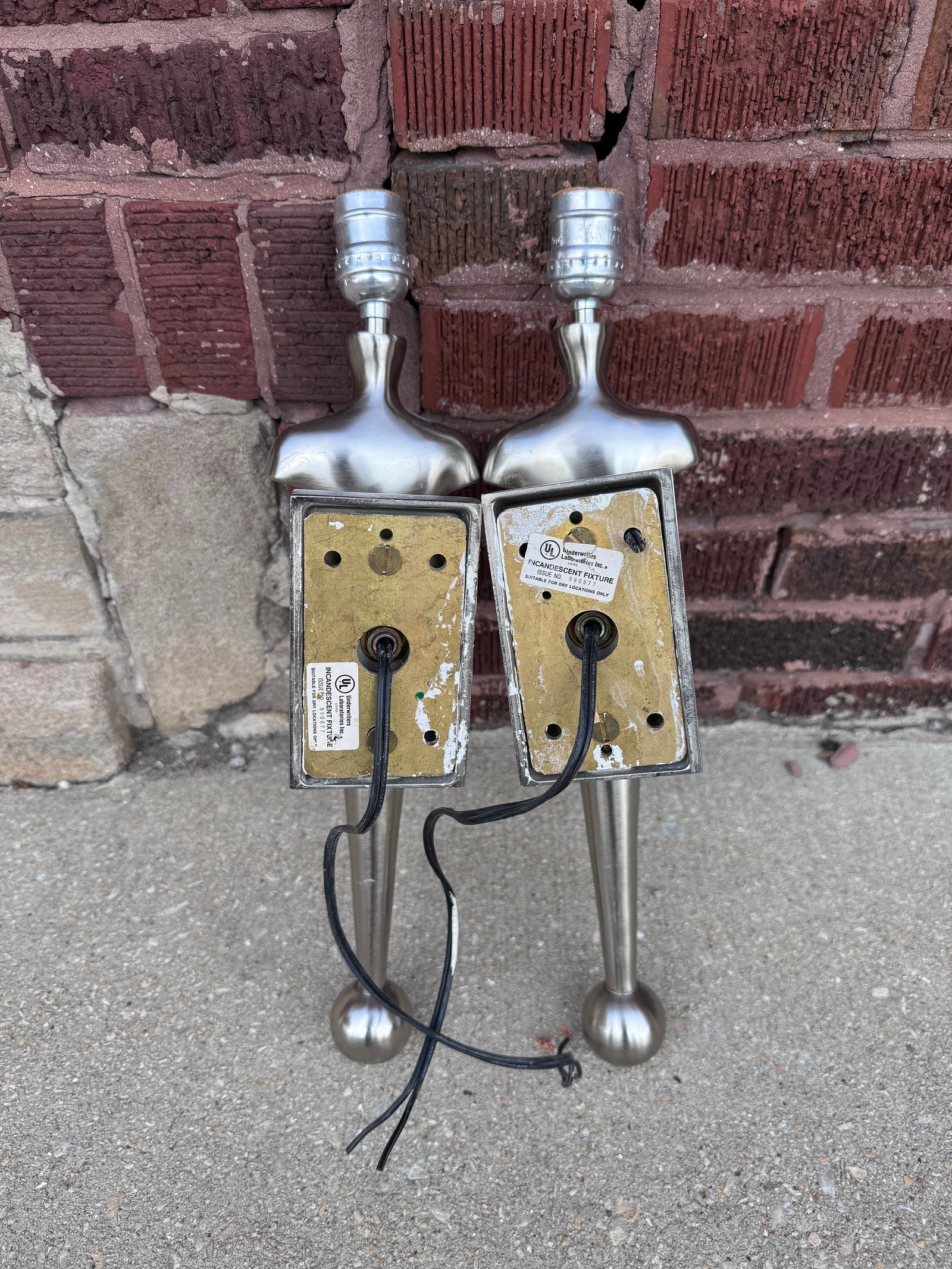Vintage Mid Century Metal Gentleman's Clothier Mannequin Torso Wall Sconced - Pair - 5