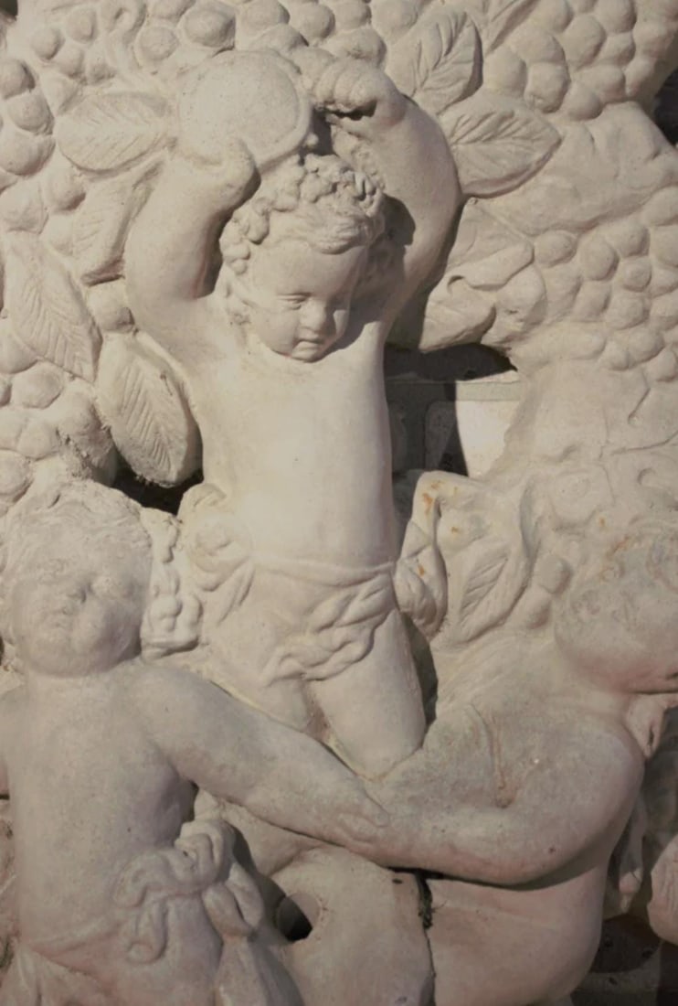 Vintage Arched Cherub Wine Harvest Wall Plaque Wall Decor Indoor Outdoor - 3